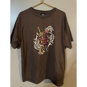 Orange County Choppers Men’s X-Large T Shirt Brown Heart Motorcycle Biker